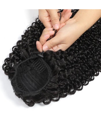 Schwarzer Pferdeschwanz -Pferdeschwanz mit Remy Hair Kinky Curly Kabel Faites des économies