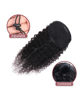 Schwarzer Pferdeschwanz -Pferdeschwanz mit Remy Hair Deep Wave Cord livraison gratuite