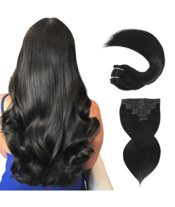 Extensiones de clip rectos negros 120 gr en linge