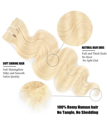 Kit -extensies met body wave blond platina 120 gram le concept de la Pate a emporter 