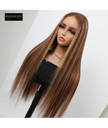 Raide Wig Chantal Mechy Blond zonder lijm met voorgekoppelde kant: elegantie en eenvoud store