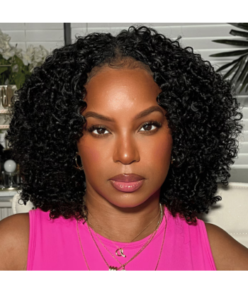 Perruque V-Part Kinky Curly Brun Foncé store