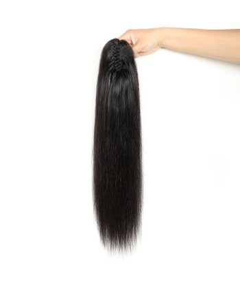 Queue de cheval Ponytail  Noir à Pince Naturel Remy Hair Straight basket pas cher