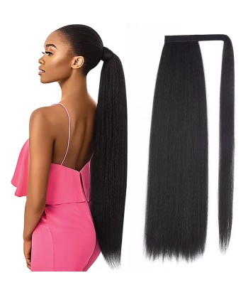 Queue de cheval Ponytail  Noir Ruban Magique Remy Hair Yaki Straight ou a consommer sur place