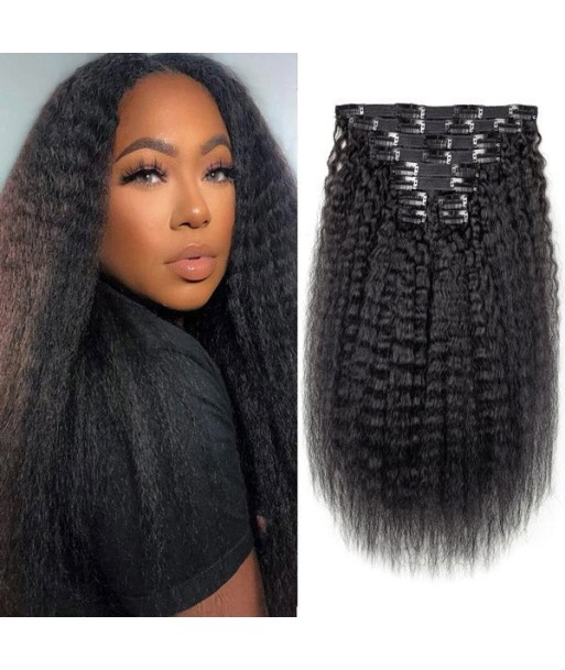 Kit Extensions à Clips Kinky Straight Noir 120 gr Pour