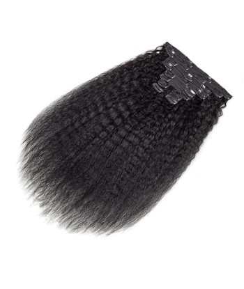 Kit Extensions à Clips Kinky Straight Noir 120 gr Pour