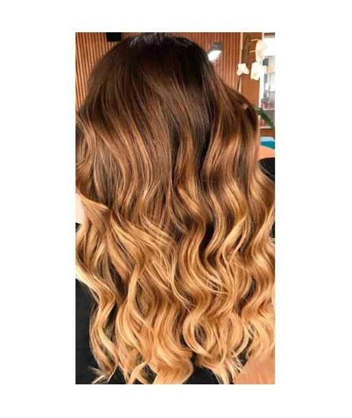 Extension à Clips Straight Ombre Brun Chocolat Blond Mono Bande Maxi Volume le concept de la Pate a emporter 