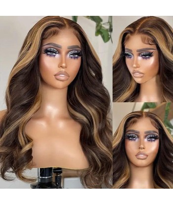 Perruque Body Wave Chatain Méché Blond Sans Colle Pré-Coupée vente chaude votre 