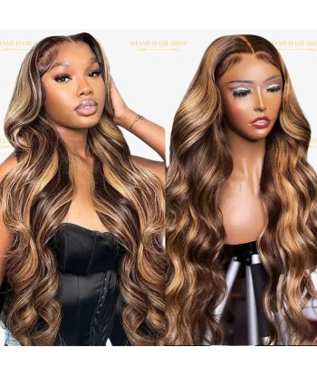 Perruque Body Wave Chatain Méché Blond Sans Colle Pré-Coupée vente chaude votre 