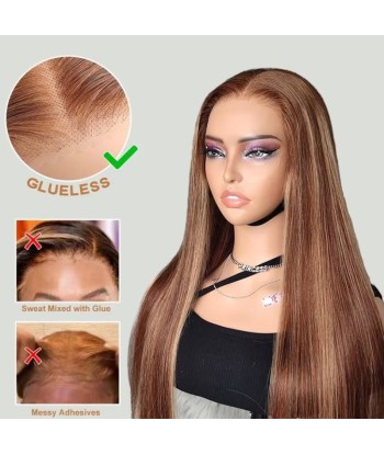 Perruque Body Wave Chatain Méché Blond Sans Colle Pré-Coupée vente chaude votre 