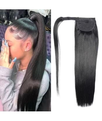 Hufeisenponytail Black Ribbon Remy Haare gerade en stock